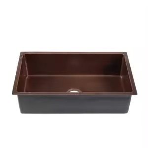 Handcrafted Square <b>Copper</b> Sink With Hammered Finish Durable Stylish And Perfect For Modern Rustic Kitchens - Product Image 3