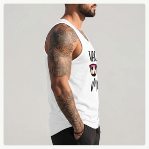 Camiseta sin Mangas Personalizada 100% Algodón para Hombre, Informal, Transpirable, Tejida, con Diseño Gráfico, para Gimnasio, Verano - Product Image 3