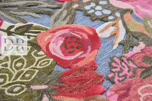 พรมขนสัตว์ถักด้วยมือลายดอกไม้พรมปูพื้นคุณภาพสูงสำหรับการรับประทานอาหารหรือห้องนอนทอมือสำหรับใช้ในบ้านและพื้น - Product Image 2