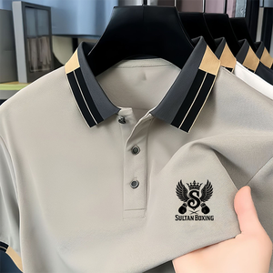 Haute qualité hommes s polos été à manches courtes t-shirts hommes s revers lâche concepteur brodé polos - Product Image 6