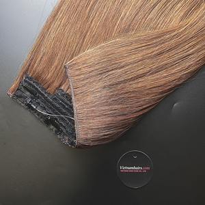 2025 Hot Selling High Quality 100% Raw Vietnam Human Hair <b>Extensions</b> <b>Halo</b> Cuticle Wave Curl Remy Hair Bundle Straight Yaki - Product Image 1