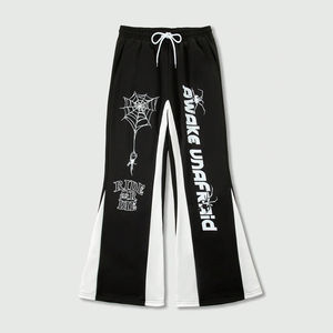 Pantalon de sport pour homme, pantalon de jogging lavé, imprimé, évasé, respirant, léger, coupe ajustée, pantalon de survêtement évasé pour homme - Product Image 1