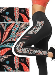 Women's 100% Cotton High Waisted Yoga <b>Leggings</b> <b>with</b> <b>Pockets</b> Tummy Control Non-See Workout Athletic Running Pants - Product Image 3