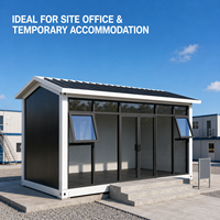 Bâtiment modulaire préfabriqué en acier avec toit à pente unique en verre, isolé EPS, à assemblage par boulons, pour bureaux et usage commercial