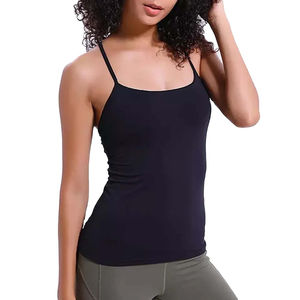 Camiseta sin Mangas para Mujer, Logotipo Personalizado, Verano, Informal, Color Sólido, Yoga, Ropa Deportiva, Sin Mangas, Mezcla de Tejidos - Product Image 1