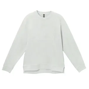High Street Fashion Sudadera Unisex Diseño asimétrico Ajuste relajado Cuello redondo Pullover Color sólido Ropa informal Gimnasio Top - Product Image 4
