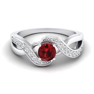 REYES Nouveau Design Bagues d'éternité Moissanite en argent sterling 925 pour femmes Étincelant Or 14K Grenat Pierres Précieuses Mariage Bijoux fins - Product Image 5