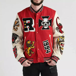 Chaqueta Universitaria con Logotipo Personalizado, Chaqueta Bomber Universitaria, Chaqueta de Carreras de Motociclismo, Chaqueta con Parches Bordados OEM para Hombre con OEM - Product Image 6