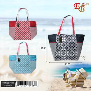 Borsa da spiaggia di alta qualità 16 \ "X24 \" Design personalizzato ricamo chiusura aperta per l'estate autunno inverno primavera realizzata paglia tela maglia - Product Image 1