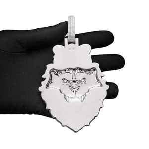 Pendentif Tête de Lion Personnalisé en Or 14K avec Diamant, Plaqué Rhodium Or Rose, Breloque Religieuse, Bijou Mignon en Perle - Product Image 3