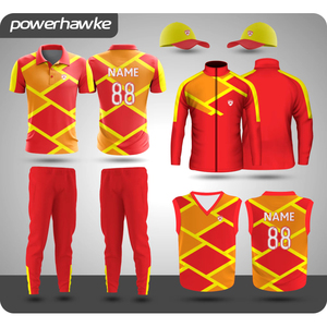 Prohawke Cricket Jersey Cricket Ensemble d'uniformes complets pour adultes avec impression et conception de logo de nom d'équipe personnalisé - Product Image 1