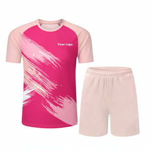 Nuevo Conjunto de Uniforme de Bádminton Transpirable Personalizado 2026 para Hombre |   Conjunto de Jersey y Pantalones Cortos de Poliéster de Secado Rápido con Cuello en V y Logotipo Frontal - Product Image 3