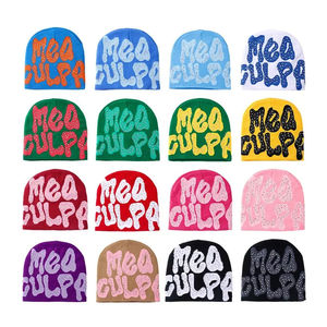 หมวกไหมพรมถักสำหรับผู้ชายและผู้หญิงหมวกบีนนี่พลอยเทียมทรงโอเวอร์ไซส์สำหรับฤดูหนาว - Product Image 4