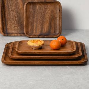 La mayoría de las ventas de bandeja de madera hecha a mano elegante madera de mango de Acacia pulido transparente para el hogar cocina restaurante. Precio mayorista - Product Image 5