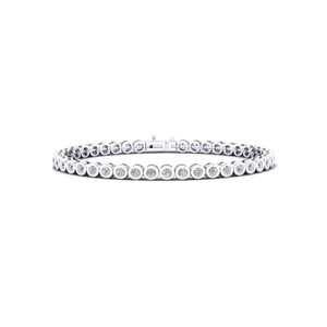 Bracelet tennis serti de diamants de laboratoire ronds brillants de 1,00 carat, taille brillant, monture closée, F-VS2, en or massif 14 carats, produit le plus vendu - Product Image 1