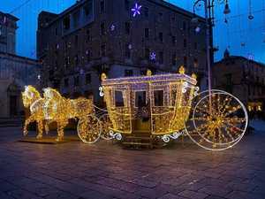 Lumières LED de Noël en forme de calèche et de <span class=keywords><strong>cheval</strong></span> 3D pour l'extérieur, décoration de Noël, accessoire de décoration de Noël - Product Image 2