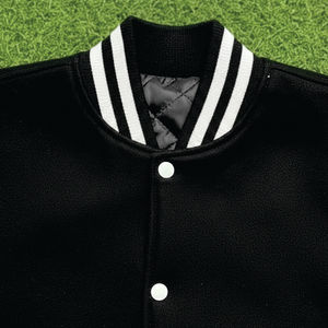 Vestes bomber brodées avec logo personnalisé Manches en cuir Veste de baseball rétro Varsity pour hommes - Product Image 5