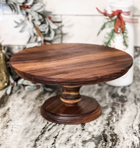 Base Redonda de Madera para Pastel con Pedestal, Soporte de Madera Natural Hecho a Mano para Postres, Cumpleaños y Bodas, de la India - Product Image 6