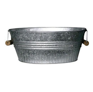 Outdoor Indoor Portable Big Ice <b>Bucket</b> For Party Galvanized Steel Oval <b>Beer</b> Beverage Tub - Product Image 5