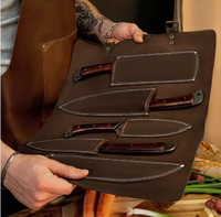Set Pisau Koki Baja Damaskus Modern Buatan Tangan Premium Gagang Kayu Rosewood Pisau Gulung Kulit Ramah Lingkungan Dunia Dapat Disesuaikan