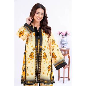 Traje de dos piezas sin coser de muselina estampada TLP-52021, talla grande, con estampado floral y liso, ligero, para eventos formales diurnos, talla XS, con cremallera. - Product Image 3