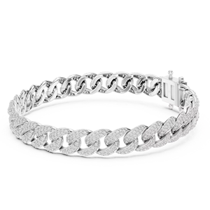 VVS Moissanite Cuban Link <b>Bracelets</b> with Round Cut Ice Out Trendy Wedding Party Unisex 925 Sterling <b>Silver</b> - Product Image 4
