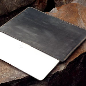 Housse pour ordinateur portable portable durable en cuir véritable élégante faite à la main pour les professionnels Logo couleur personnalisable bureau quotidien - Product Image 1