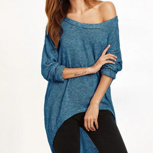 Camisetas con hombros descubiertos para mujer, camisetas lisas con hombros descubiertos de algodón 100% para mujer - Product Image 1