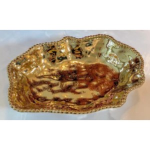 Venta al por mayor a granel de forma irregular de aluminio fundido de alta calidad chapado en oro de lujo elegante centro de mesa cuencos para servir - Product Image 1