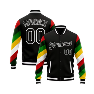 Veste de baseball personnalisée en laine 100% avec capuche brodée sur mesure, tenue de sport, taille plus pour hommes, devant - Product Image 1