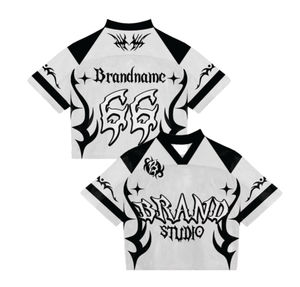 เสื้อฟุตบอลอเมริกันครอปโอเวอร์ไซส์ผ้าพิมพ์ซับลิเมชันสกรีนลายตามแบบย้อนยุคตาข่ายระบายอากาศได้ดี - Product Image 5