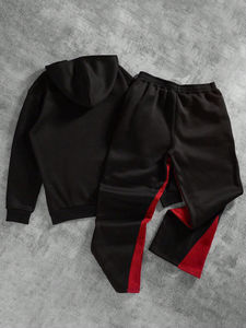 ชุดวอร์มสองชิ้นสำหรับผู้ชายชุดออกกำลังกายแบบมีฮู้ดสำหรับทุกเพศสามารถพิมพ์โลโก้ได้ตามต้องการ - Product Image 2