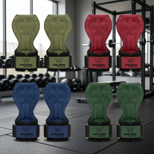 Heavy Duty Gym Lifting <b>Grips</b> with Adjustable Support for Weight Training, Bodybuilding and Professional Fitness Workouts - Product Image 5