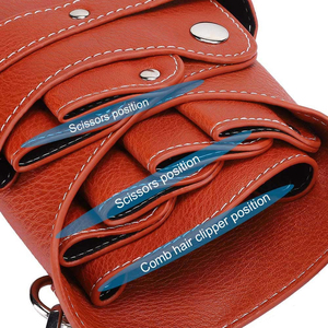 High Quality Genuine Leather Salon Scissors <b>Display</b> Pouch <b>Case</b> | Salon Barber Beauty Shears <b>Display</b> <b>Cases</b> Pouch Custom Logo - Product Image 5