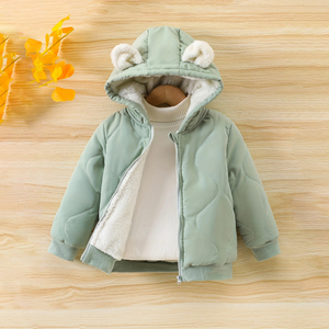 Manteau à capuche 2025 100% nylon, veste pour garçons de couleur unie de style décontracté avec poches pour l'automne et l'hiver - Product Image 3