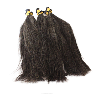 Magnifique extension de cheveux gris 100% naturels, super double drawn, Remy, trame simple, lot de mèches à tisser - Product Image 1