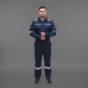 100% cotton <b>Fire</b> <b>Retardant</b> yellow fluorescent Safety Reflective <b>overall</b> for men's Hi Vis Class 2 safety men's coverall - Product Image 6