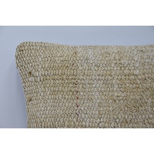 <b>Beige</b> Kantha Patchwork Wool Pillow 16x16 Inch Decorative <b>Cushion</b> Woven Embroidered Vintage Print Square Portable Bedding Floor - Product Image 2