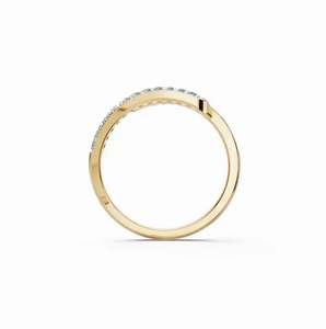 แหวนเพชรโมอิสสีทองทรงหกเหลี่ยมสำหรับผู้หญิง - Product Image 4