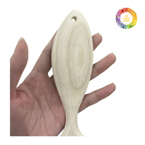 Figurine de poisson en bois faite à la main ornement de poisson Sculpture de poisson pour la décoration de chambre d'enfants et l'utilisation de tenture murale - Product Image 1