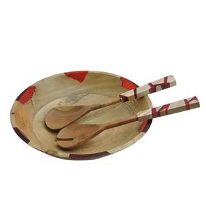 Haute qualité taille personnalisée naturel polonais bois de manguier résine époxy bol vaisselle/bol à salade prix économique industrie alimentaire - Product Image 1