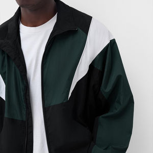 Cortavientos personalizado de nailon 100% para hombre, ropa de calle Colorblock Ja * cket, adornos elásticos, cremallera frontal para primavera, servicio OEM disponible - Product Image 5