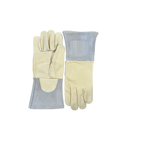 Guantes de soldadura de cuero de vaca divididos Argon MIG TIG de primera calidad, protección de seguridad Industrial, Palma reforzada resistente al calor - Product Image 3
