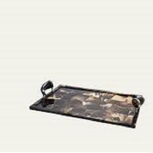 Bandeja de cuerno decorativa Bandeja de postre de cuerno rectangular grande más vendida Bandeja de cocina de mesa de cuerno natural Bandeja de comida hecha en la India - Product Image 1