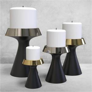 Portavelas Decorativo de Diseño, Candelabro Contemporáneo de Metal Negro - Product Image 3