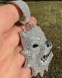 Pendentif Super Iced Pitbull Furieux de 3,5 pouces avec Moissanite, plaqué or jaune 18 carats, style Hip Hop Rapper, cadeau tendance - Product Image 3