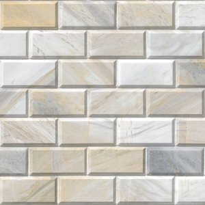 Athena Gold Beveled Marble Union <b>Mosaic</b> Tiles 12 X 12 Subway Pattern Water Resistant 8mm Thick for Interior Wall Decor - Product Image 1