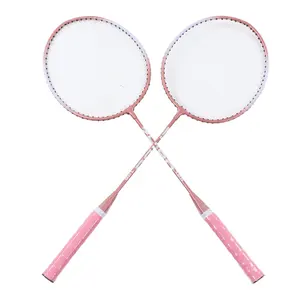 Raqueta de césped de aleación ligera personalizada de alta calidad, raquetas de entrenamiento de competición OEM, juegos de raquetas de bádminton gráficas de aluminio