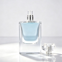 Flacon de parfum de luxe en gros, 100 ml, en verre carré avec pulvérisateur, sérigraphie, diffuseur à bâtonnets, tenue 12h