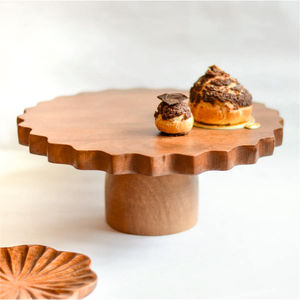 Soporte Redondo para Pastel de Madera Hecho a Mano por Diseñadores, Apto para Lavavajillas, Marca M.A.HANDICRAFT para Suministros de Restaurantes y Hoteles - Product Image 3